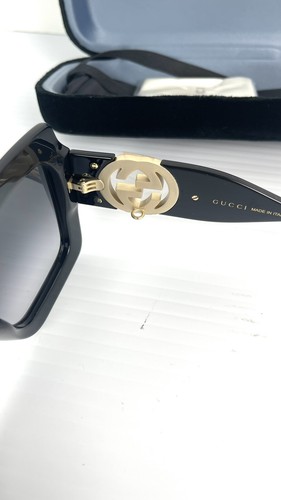 BRAND NEW Gucci GG1022S 001 Gold Black Grey 54mm Gradient Lens Women Sunglasses - Picture 7 of 22
