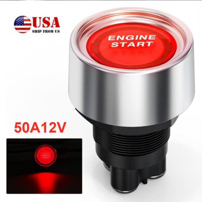 Universal 12V Car Red Illuminated Engine Start Switch Push Button Race Starter