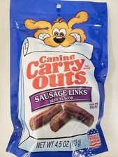 Canine Carry Outs Dog Treats Sausage Links Beef Flavor 4.5 oz Ea