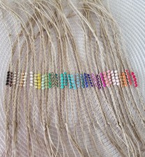 Beaded Hemp Cord Wish Braided Bracelet Friendship, Yoga, Surf, Boho Style