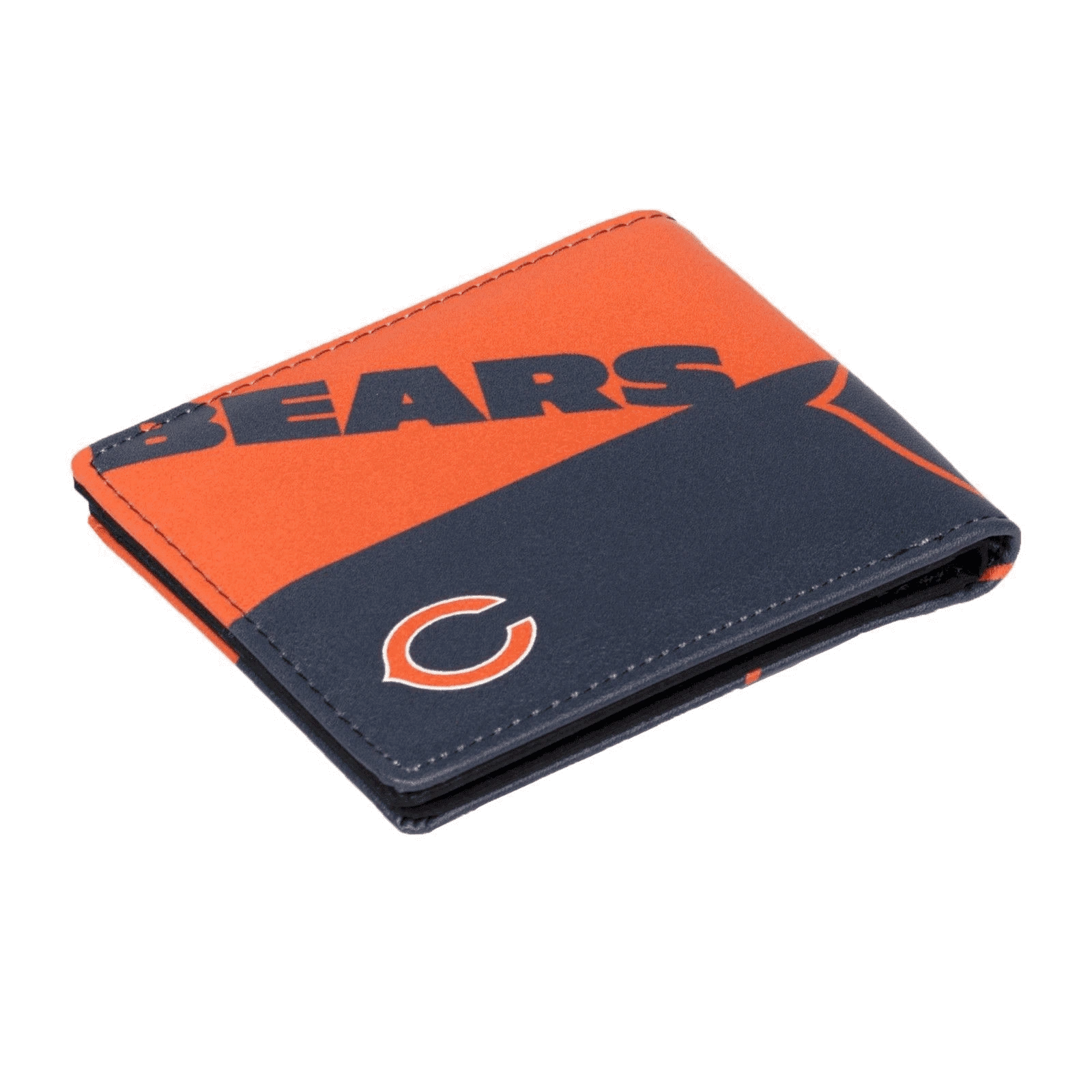 Chicago Bears Printed Logo Leather Bifold Wallet for Men