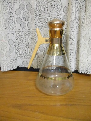 Vintage Cork Top Coffee Carafe Inland Glass Mid Century 50-60s Atomic 9 Cup