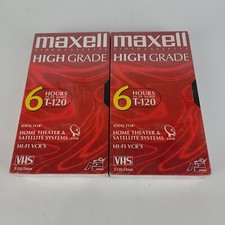 Lot of 2 Maxwell High Grade VHS T-120 6 Hour Video Cassette Tapes Sealed Blank