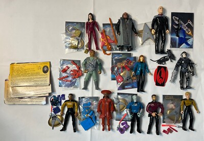 Vintage Star Trek DS9 TNG Voyager PICARD Data Action Figure Playmates Lot 1996