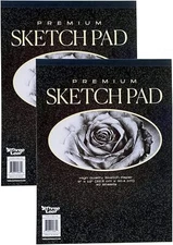2PK Premium Sketch Book 9" x 12" 40 Sheets - For Pencil Pastel Charcoal Crayon