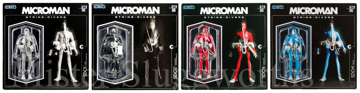 NEW 3A Microman Micronauts String Divers SD01 - 04 Grey Red Blue