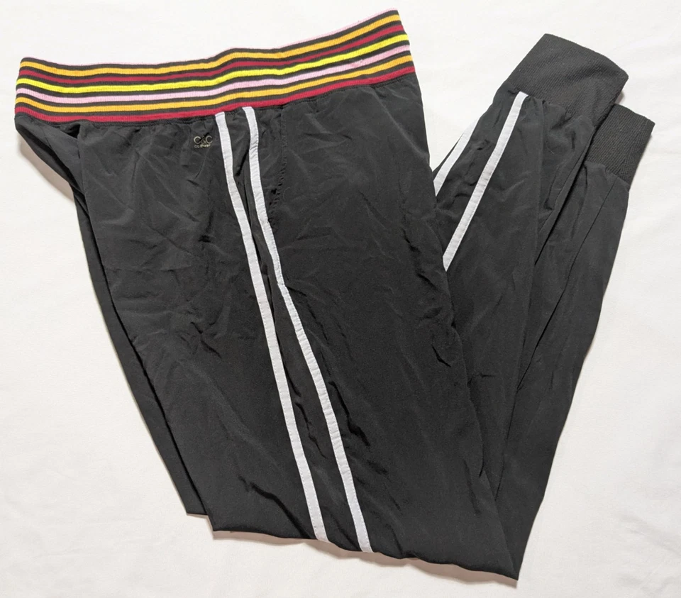 C&C CALIFORNIA Women Medium Black Striped Stretch Blend Pull-On Jogger Pants - Image 2 of 4
