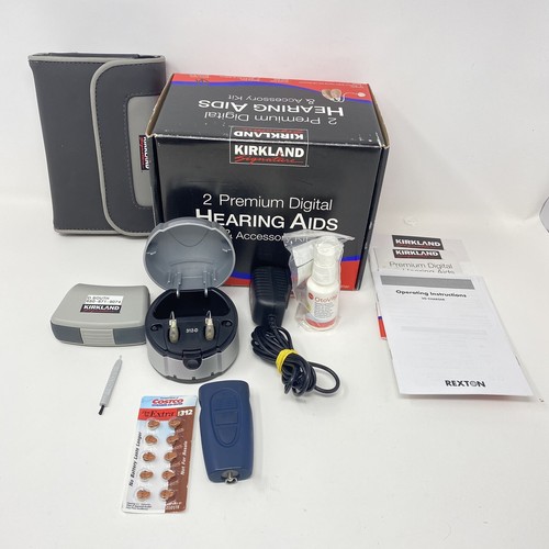 Kirkland KSHA03 Rexton RIC BTE HEARING AIDS With Accesories (UNTESTED
