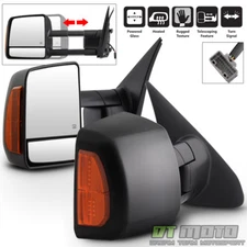Pair(2) For 2007-2017 Toyota Tundra/Sequoia Power Heated LED Signal Tow Mirrors