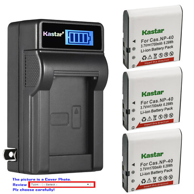 Kastar Battery LCD Wall Charger for HP  V5560AU & BENQ Dli-202 DLi202 Camera