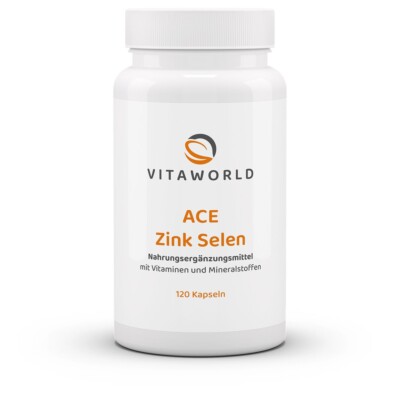 Vita World ACE Zink+Selen 120Kaps Vegan mit Vitaminen A,C,E Apotheke Herstellung