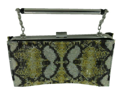 ASOS DESIGN Clutch mit Rahmen Strassdesign Schlangenmuster