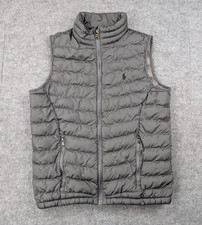 Polo Ralph Lauren Puffer Vest Kids Boys Medium Gray Light Ripstop Zip Outdoor