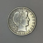 1904 Barber Half Dollar - 90% Silver - 50c United States Coin - Fine