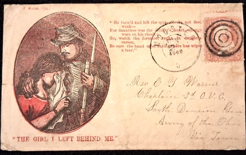65 Civil War Patriotic - Rare Red & Black Soldier "The Girl I Left behind Me"