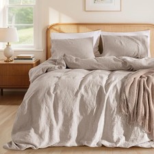 100 France Linen Duvet Cover Set 3 Pcs Including 1 Flax Comforter Cover with