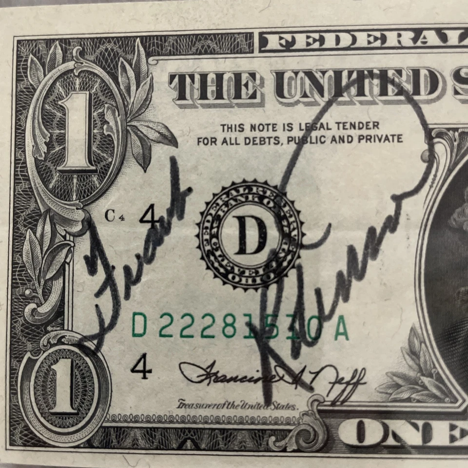 Auténtico Autografiado de Frank Robinson Calificado - PCGS - 1974 - Reserva Federal Foto 3 de 4