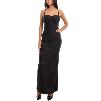 Women Dress Long Dress Rhinestone Nude Back Elegant Dress TOOCOOL VI-8455
