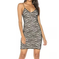 NWOT Alice + Olivia Stila Dress In Black Antique Lace Stretch Party Size 4