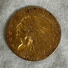 1911 Indian Head $2.5 Half Eagle Gold Coin 0.9 Fine Philadelphia Business KM101