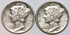 (2) Mercury Dimes - Extra Fine - 1944P 1944S - #1995ED FREE SHIPPING