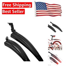 Universal Adjustable Mud Guards for Mountain & Road Bikes - All Black Set