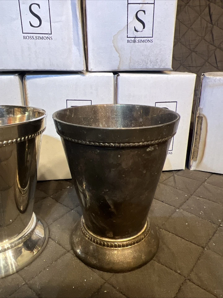 ROSS SIMONS Banhado a Prata Perfeito Julep Cups Kentucky Derby Conjunto de 12 - Imagem 3 de 4