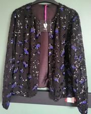 BNWT Sequin Blue Leopard Print Trophy  size 14