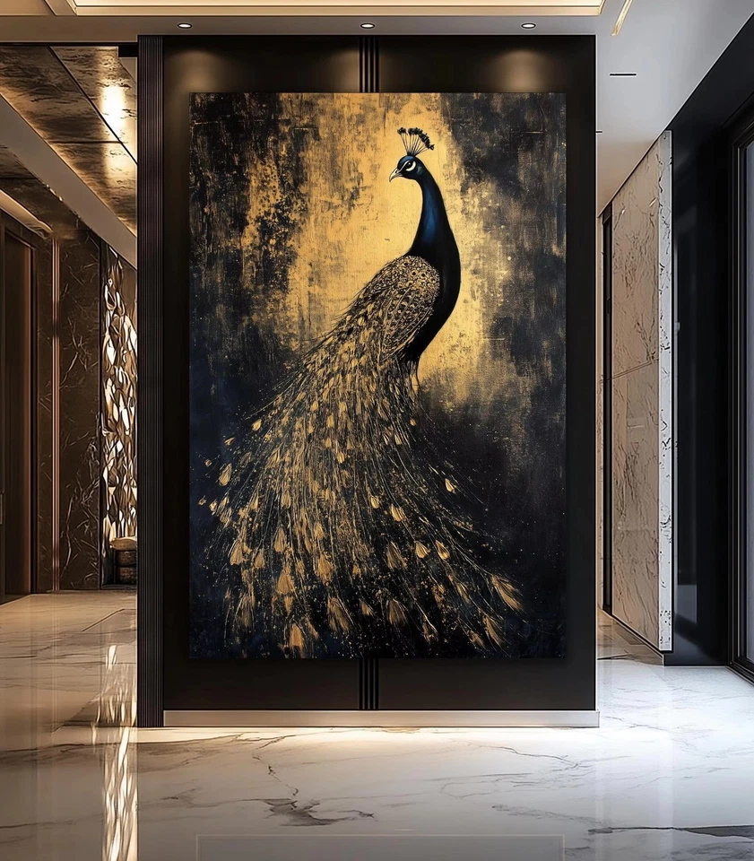 Pôster com estampa de animais decoração de animais selvagens luxo decoração moderna dourada para casa - Imagem 3 de 4