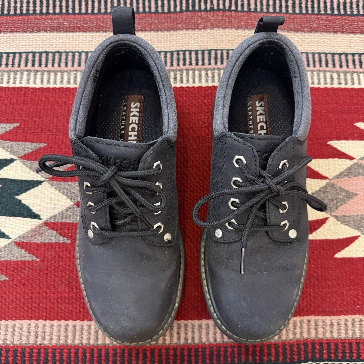 アユページ Y2K Skechers 7111 Alley Cats Utility Oxford Shoes Men's Sz 7 Black