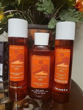 3 Items Set:"VACATION VIBE Whipped Pistachio  Amber Mists  Body Wash From BBW.