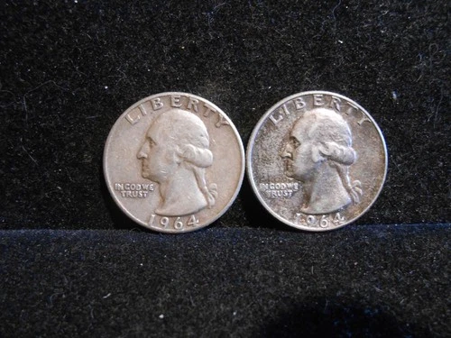2 1964 Silver Washington Quarters Bullion