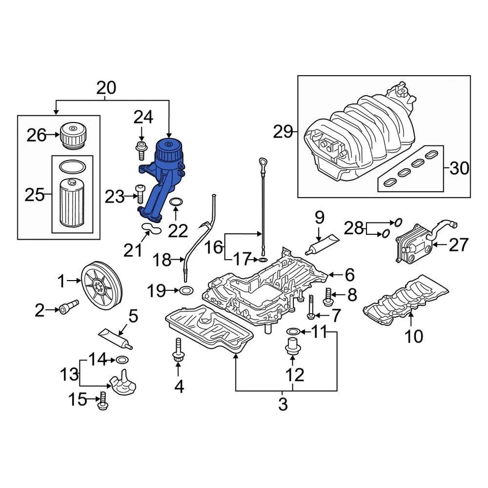 For Audi Q7 2007-2010 Audi 079115401AA Engine Oil Filter Housing - Изображение 4 из 4