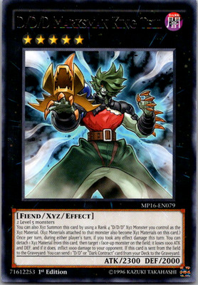 D/D/D Marksman King Tell MP16-EN079 1st Rare Yugioh Card