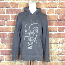 The North Face Women's Pullover Fleece Hoodie Size M Large Logo Dark Gray