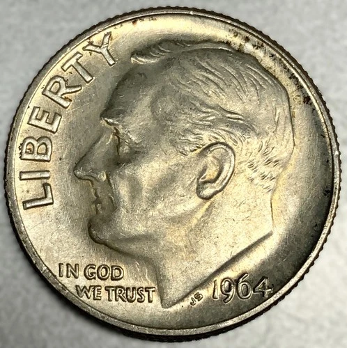 1964-D Roosevelt Dime - Circulated Condition - 90% Silver - US Coin - 3130