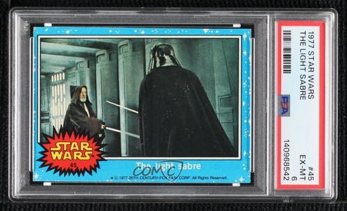 1977 Topps Star Wars #45 The light sabre — PSA 6