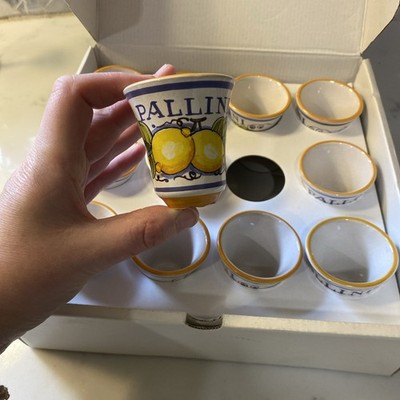 Pallini Roma Limoncello Original DerutaCups Made In Italy Set Of 12