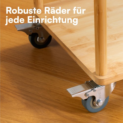 Schwerlastrollen 75 mm - Rollen für Möbel - 4er Set Gummi Lenkrollen mit Bremse - Photo 6/7