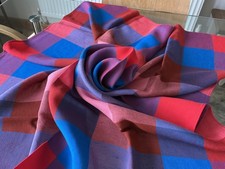 Vintage Bright Colored Checked Tablecloth 46” x 45” Slub Linen 