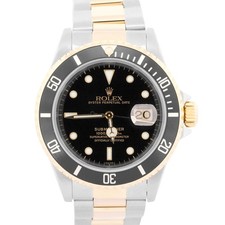Rolex 1999 Rolex Submariner Date 40mm BLACK 18K Yellow Gold SWISS ONLY Steel 16613