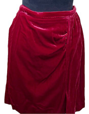 Anthropologie Montie Velvet Mini Skirt Raspberry Color Size 10 New with Tags