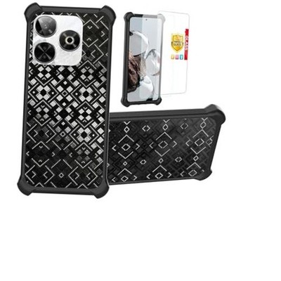 Case Compatible for BLU G84 Phone Case Stand Cover [with 2*Tempered Glass 