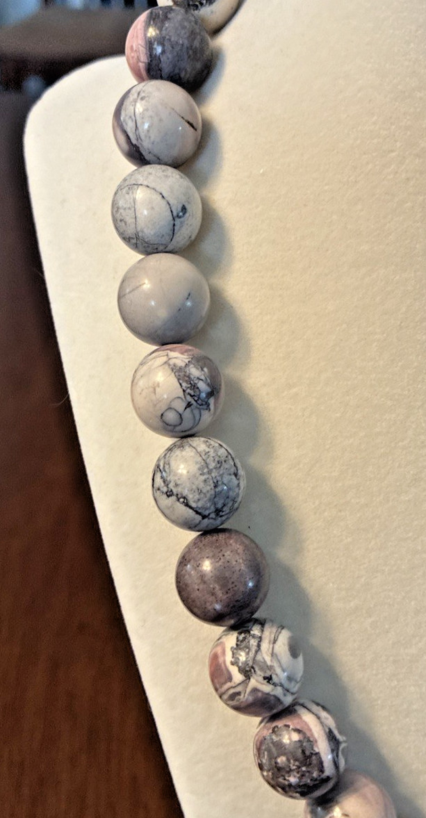 Signed Porcelain Jasper Beaded Necklace JAY KING DRT View 4