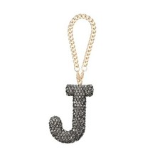 Bling Car Letter Charm, Initial Interior Car Rear View Mirror J Letter