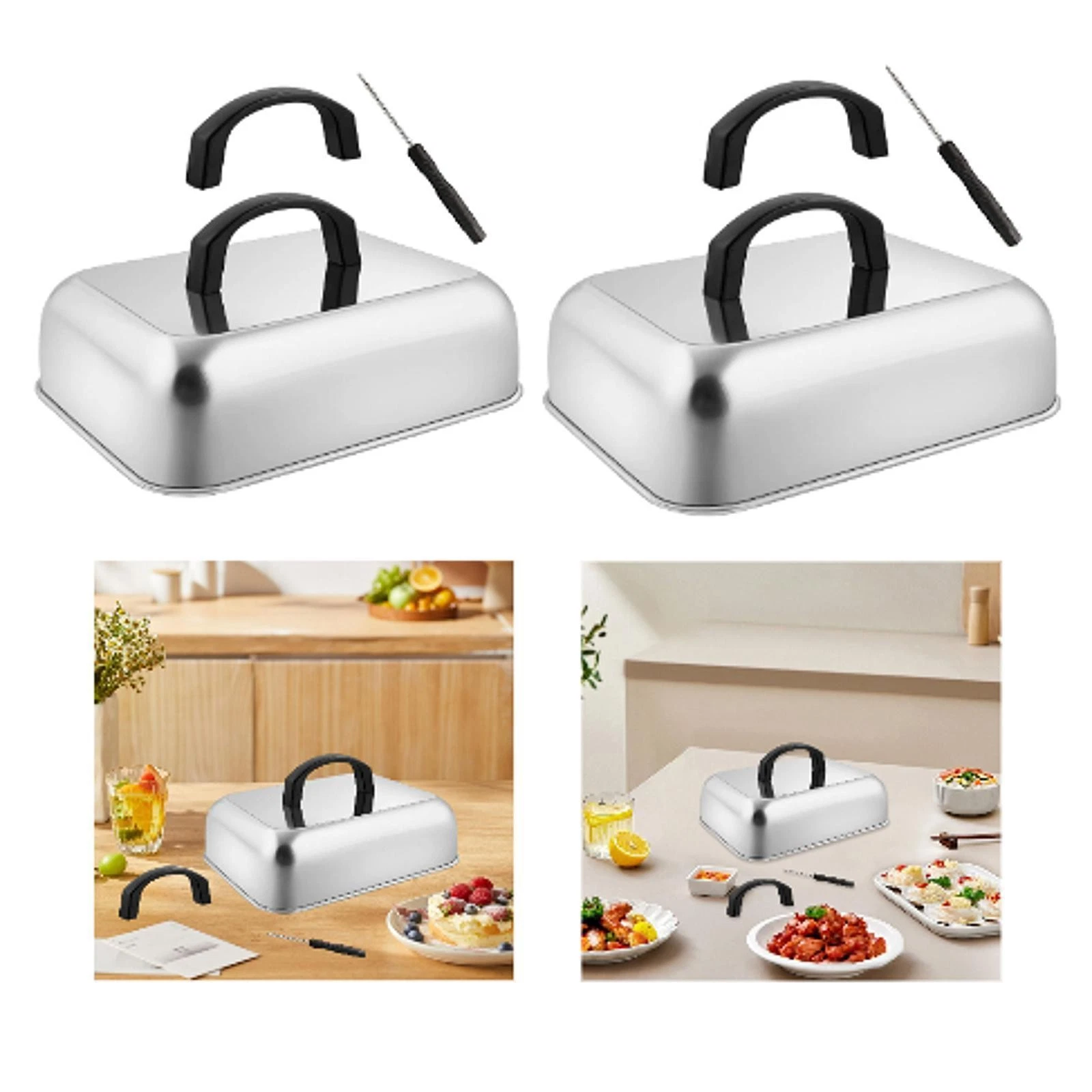 Rectangular Basting Cover Griddle Accessories for Grill Sandwiches Barbecue
Opens in a new window or
