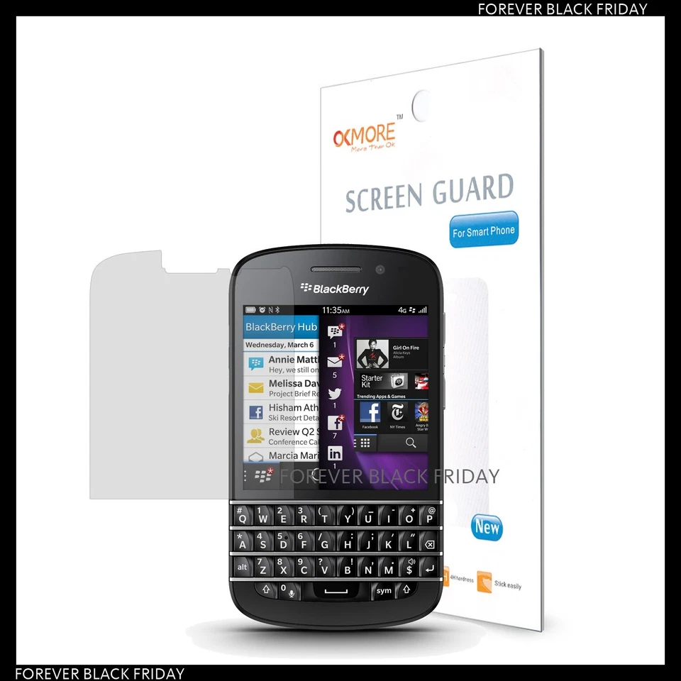 BlackBerry Q10 Screen Protector 3x Anti-Glare Cover Guard - Image 4 of 4