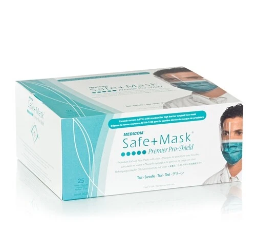 Medicom 2025 SafeMask Permier Elite ProShield Face Mask with Visor Teal 25/Bx
Opens in a new window 