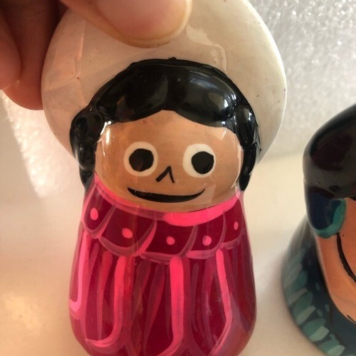 Mexican hand painted salt pepper shakers ceramic colorful dinner table decor - Picture 10 of 10