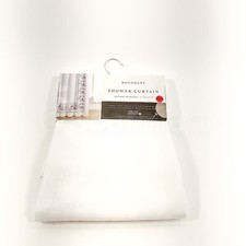 Boundary Embroidered Floral Shower Curtain 72  X 72  Cotton White New